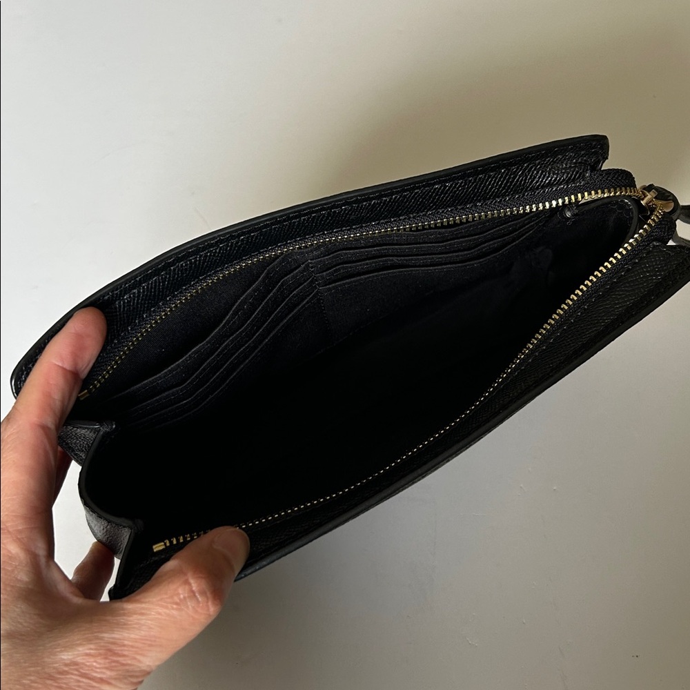 Coach Black Leather Wristlet Clutch - Picture 7 of 11